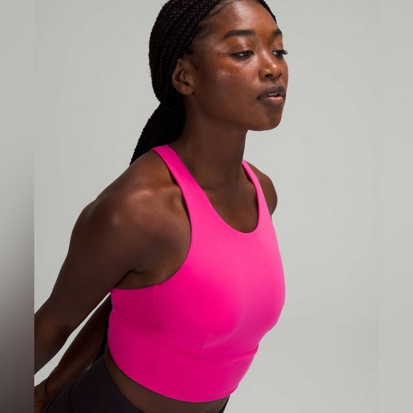 Lululemon Wunder Train Long-Line Bra Medium Support Pink 14 sports bra - Picture 4 of 14